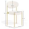 Buy Dining Chair - Upholstered in Bouclé Fabric - Golden Metal - Martha White 61006 - in the EU